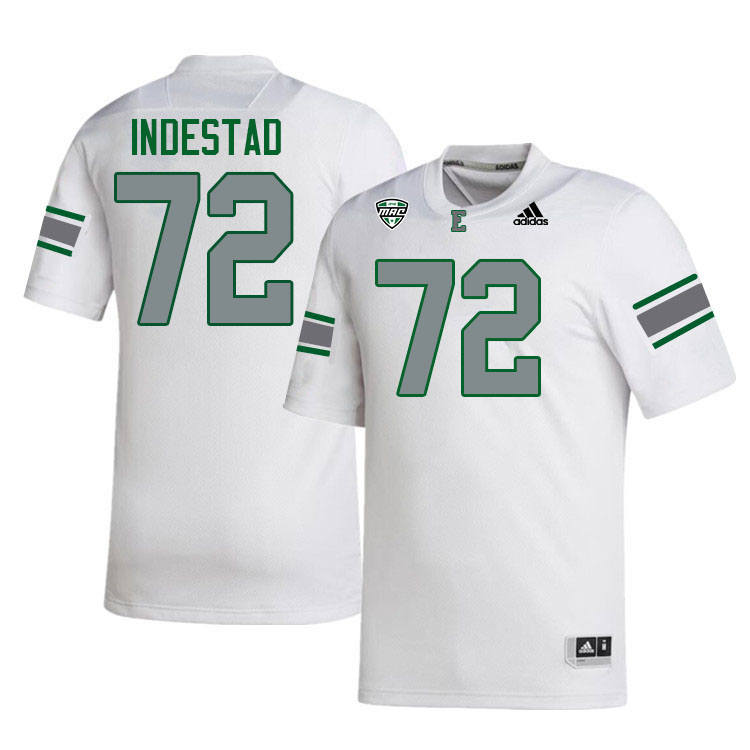 Eastern Michigan Eagles #72 Mack Indestad College Football Jerseys Stitched Sale-White